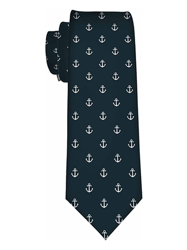 Men's Navy Anchor Necktie