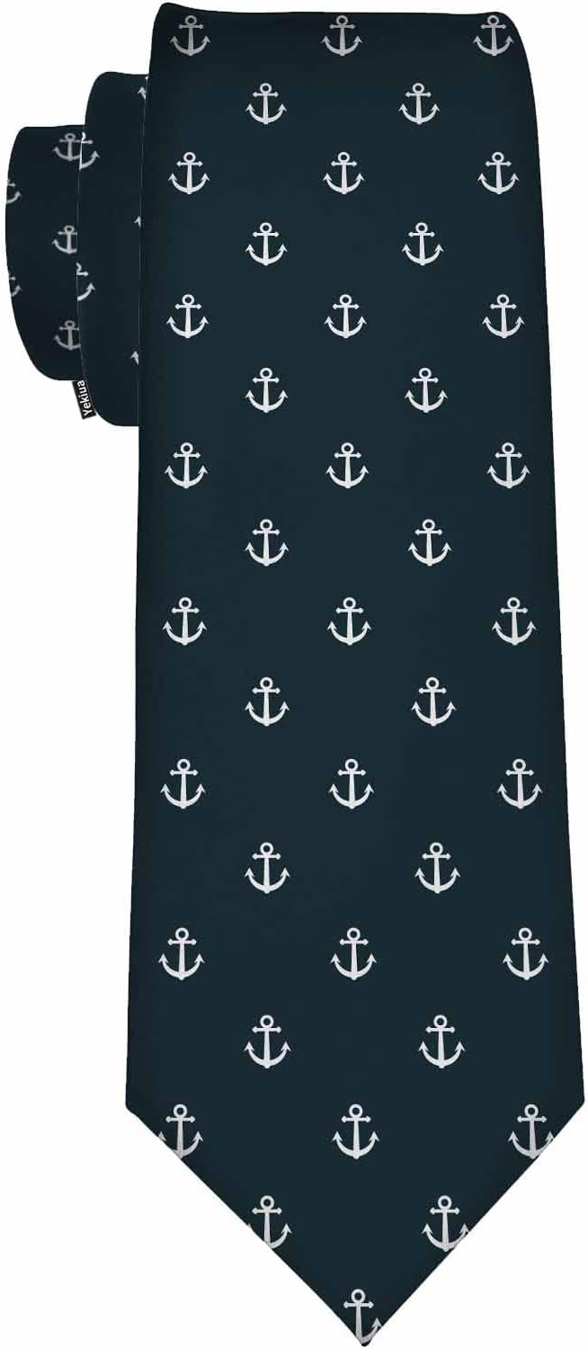 Men's Navy Anchor Necktie