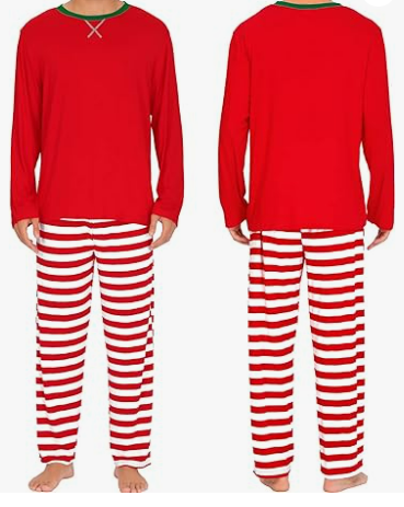 Men s Red and White Striped Pajamas