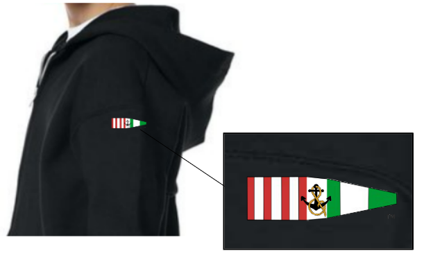 Youth Fleece Full-Zip Hooded Sweatshirt - Port and Starboard Custom Signal Flag Logo Embroidered Youth Sailing Attire Jerzees