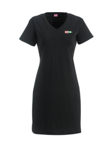 Women's V-Neck Cotton Dress - Featuring Port and Starboard Embroidered Logo