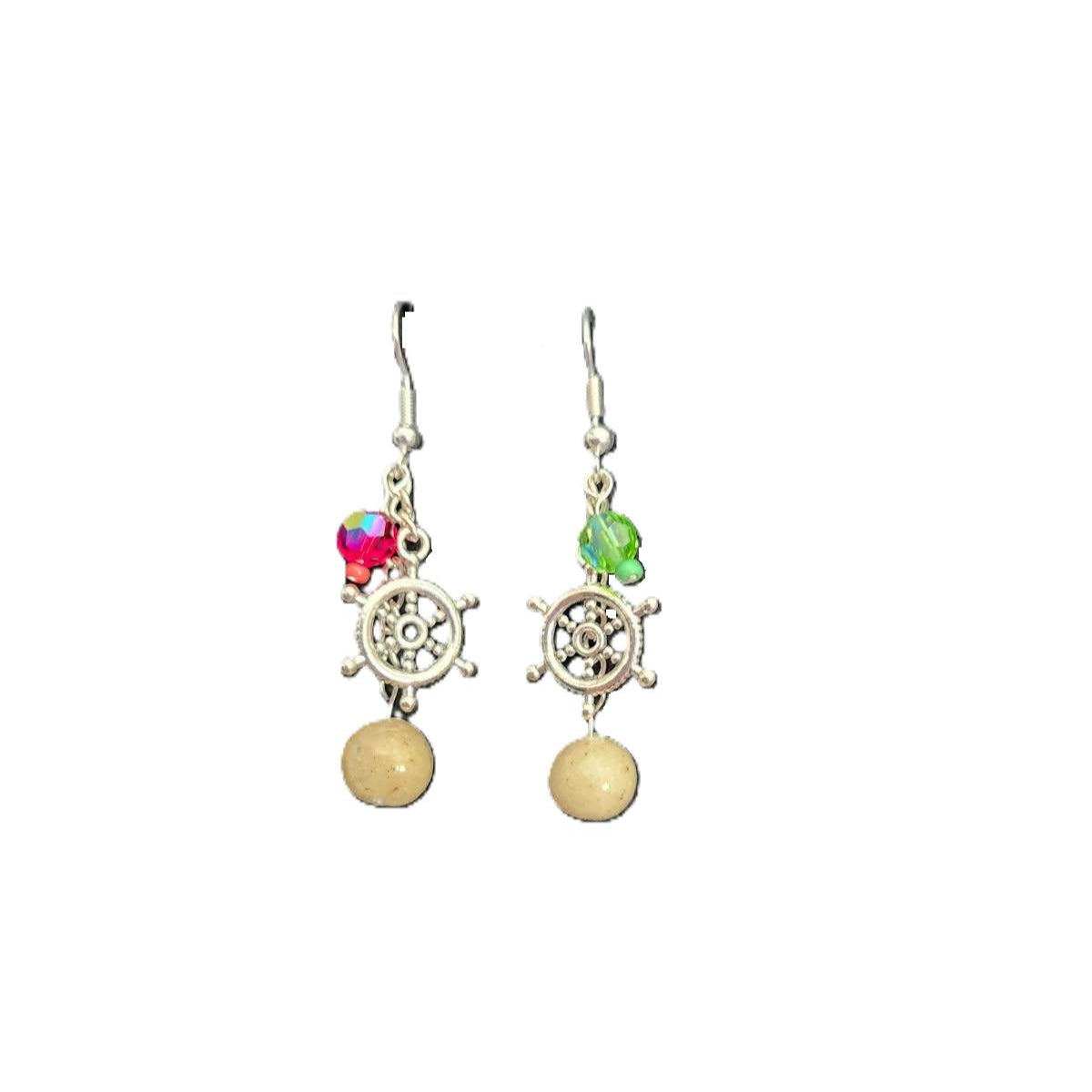 Custom P&S Sand Bead Earrings - Handmade Locally