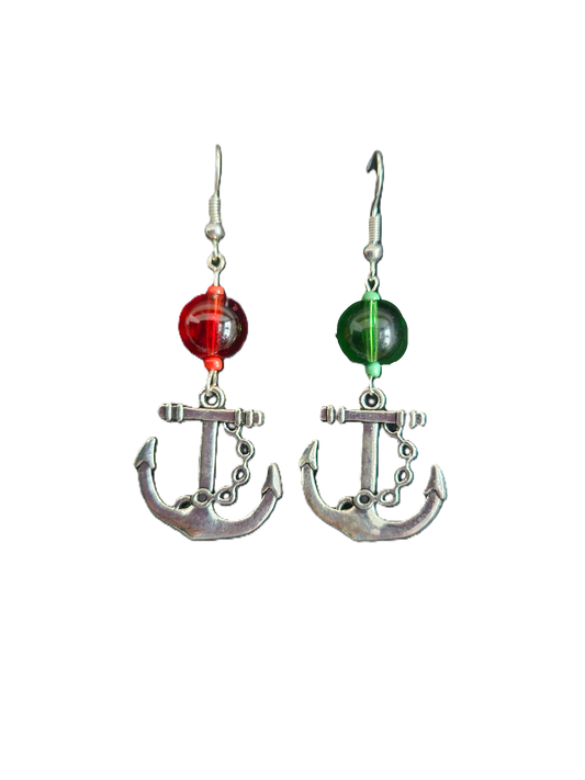 Custom Anchor Earrings - Hand Made Port and Starboard Earrings