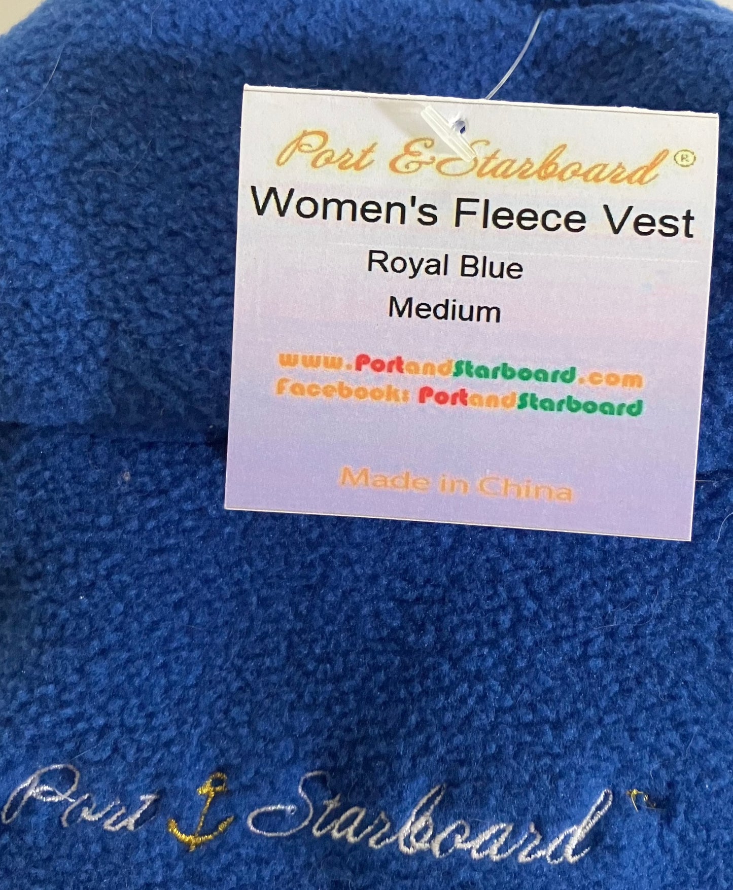 Womens Royal Blue Fleece Vest
