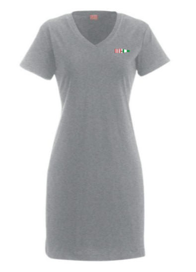 Women's V-Neck Cotton Dress - Featuring Port and Starboard Embroidered Logo