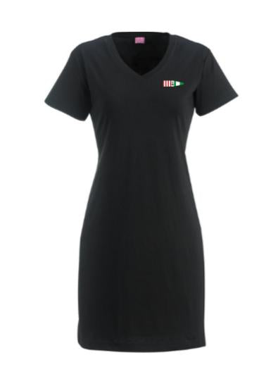 Women's V-Neck Cotton Dress - Featuring Port and Starboard Embroidered Logo