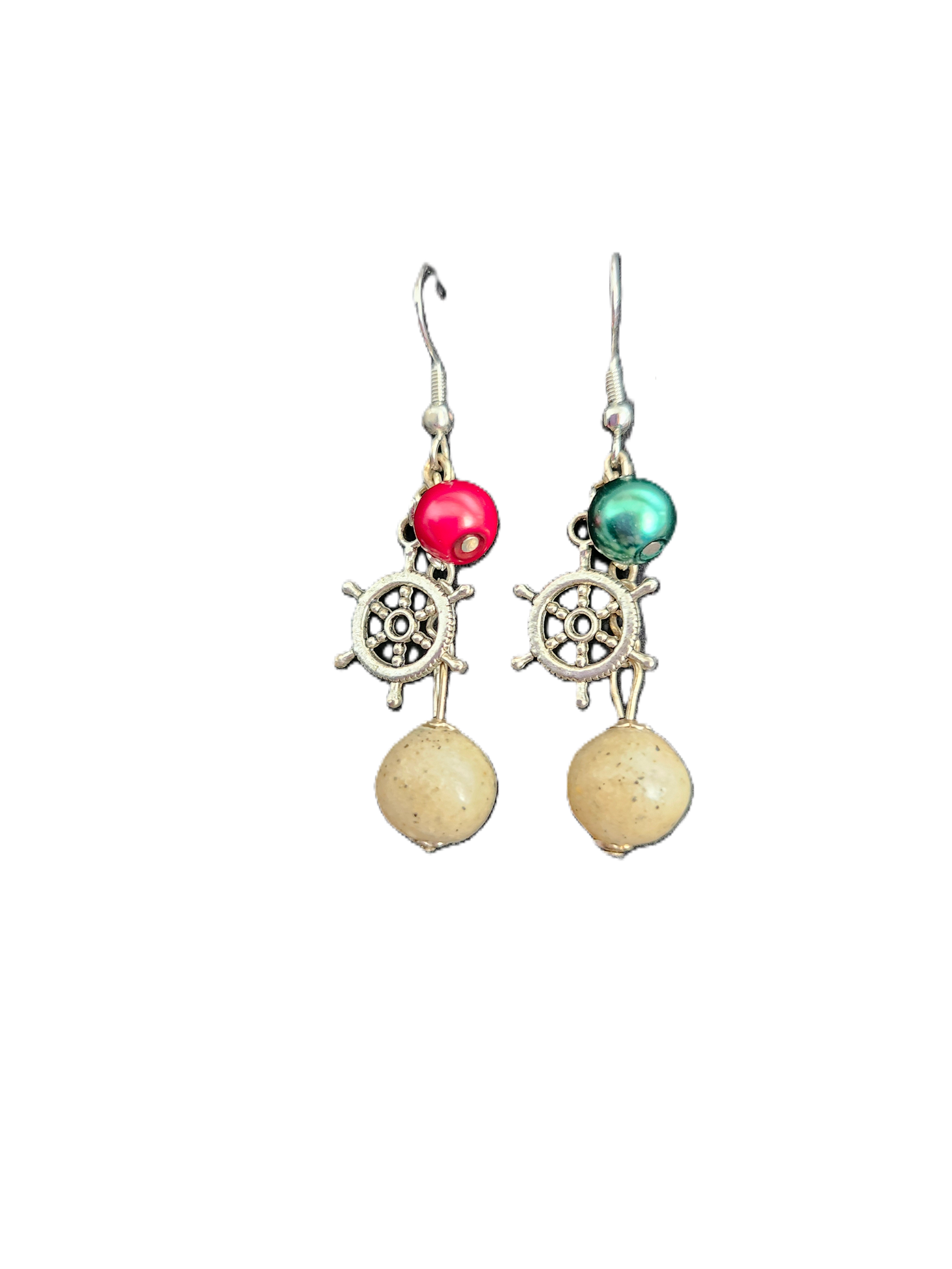 Custom P&S Sand Bead Earrings - Handmade Locally