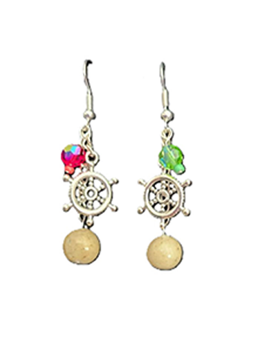 Custom P&S Sand Bead Earrings - Handmade Locally