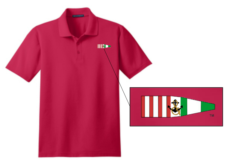 Men's Polo Shirt - Port and Starboard Custom Signal Flag Logo Embroidered Men's Sailing Attire