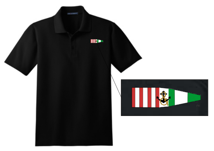 Men's Polo Shirt - Port and Starboard Custom Signal Flag Logo Embroidered Men's Sailing Attire