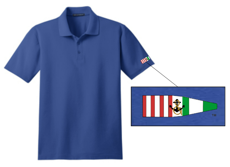 Men's Polo Shirt - Port and Starboard Custom Signal Flag Logo Embroidered Men's Sailing Attire