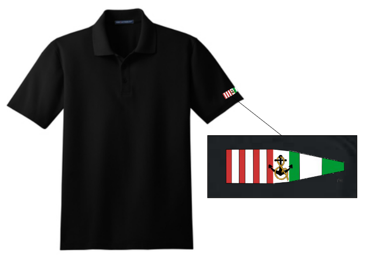 Men's Polo Shirt - Port and Starboard Custom Signal Flag Logo Embroidered Men's Sailing Attire