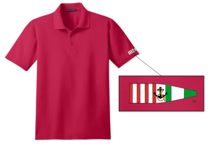 Men's Polo Shirt - Port and Starboard Custom Signal Flag Logo Embroidered Men's Sailing Attire