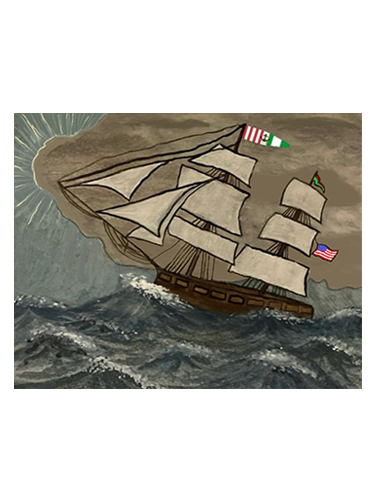 Square Rigger Greeting Card - Blank P&S Notecard